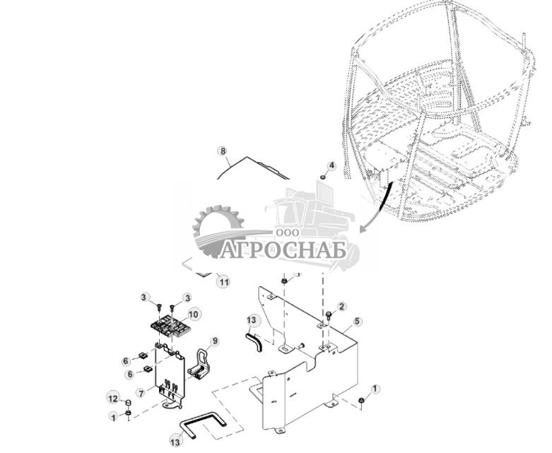 Крепежные детали контроллера кабины, базовый вариант исполнения - ST830989 507.jpg